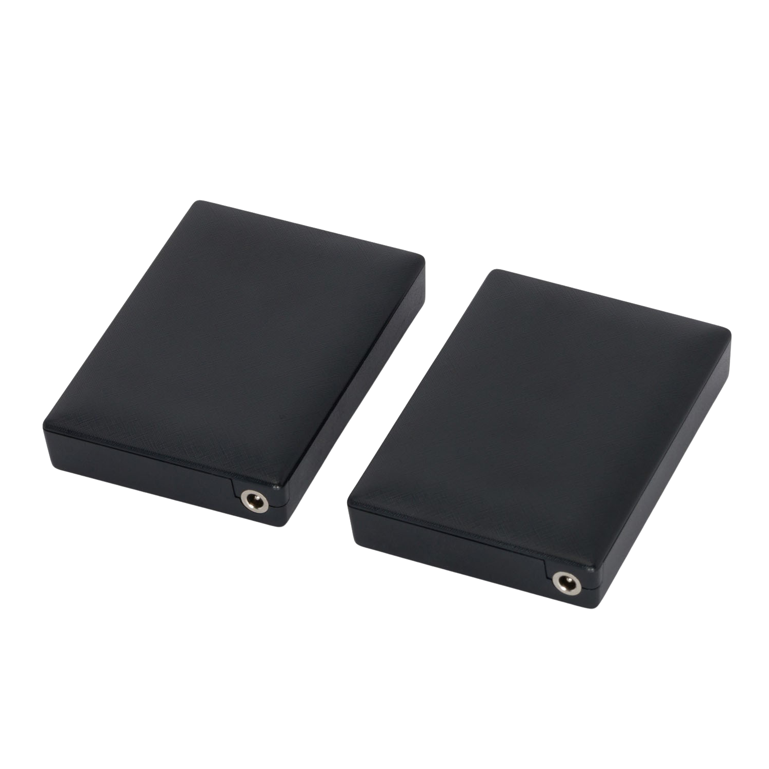 Black rectangular electric guitar pickups, isolated on white background.